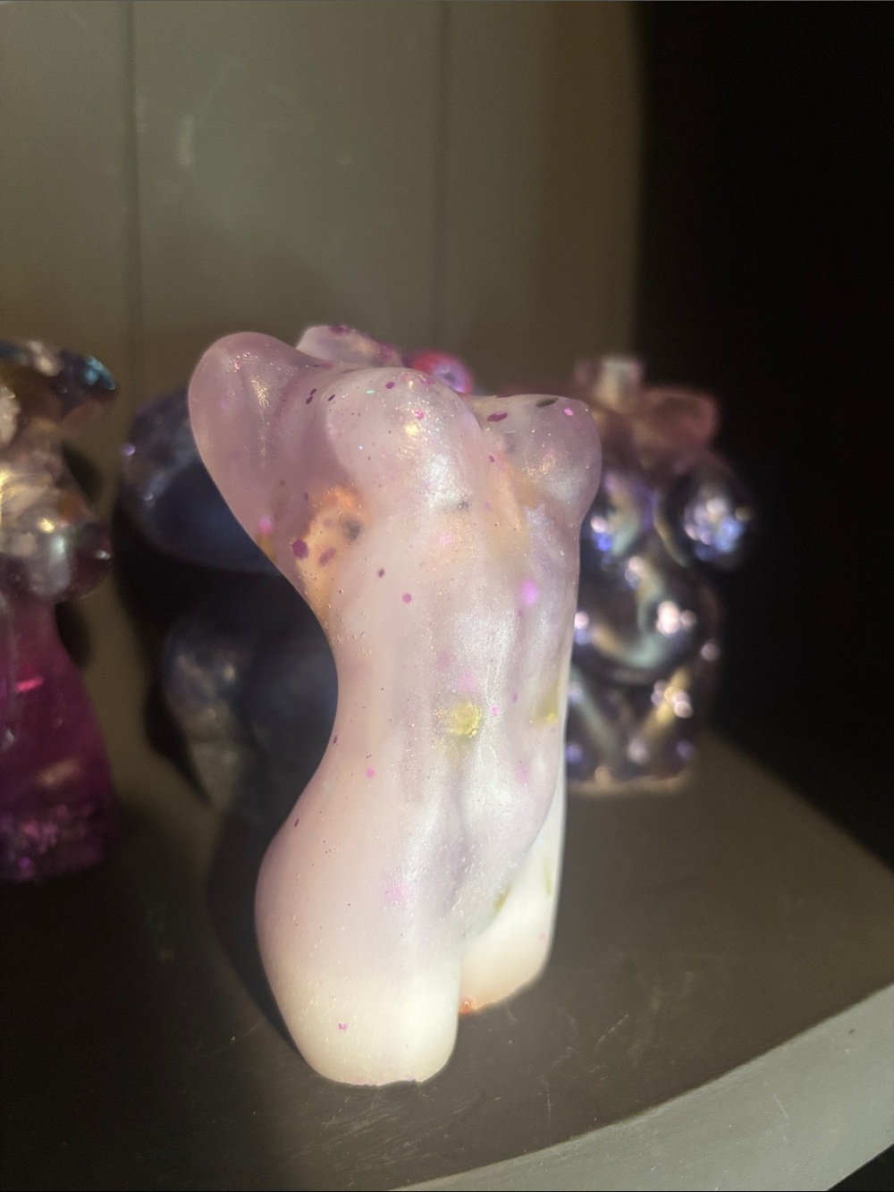 NWT Handcrafted Pink Purple Galaxy Female Torso Accent Sculpture - Picture 5 of 7